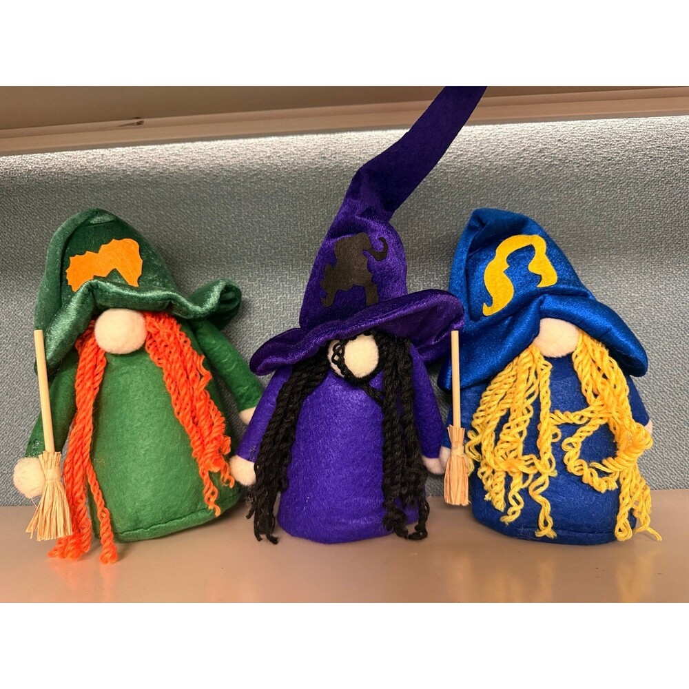 Hocus Pocus Sanderson Sisters Plush Witch Gnomes Set of 3 Halloween Decor